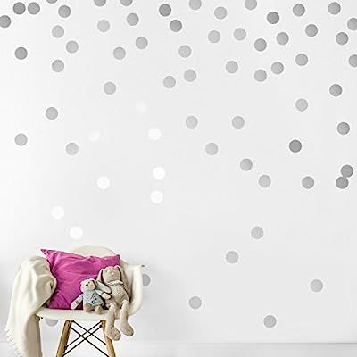 Silver Wall Decal Dots (200 Decals) | Easy Peel & Stick + Safe on Walls Paint | Removable Metalli... | Amazon (US)