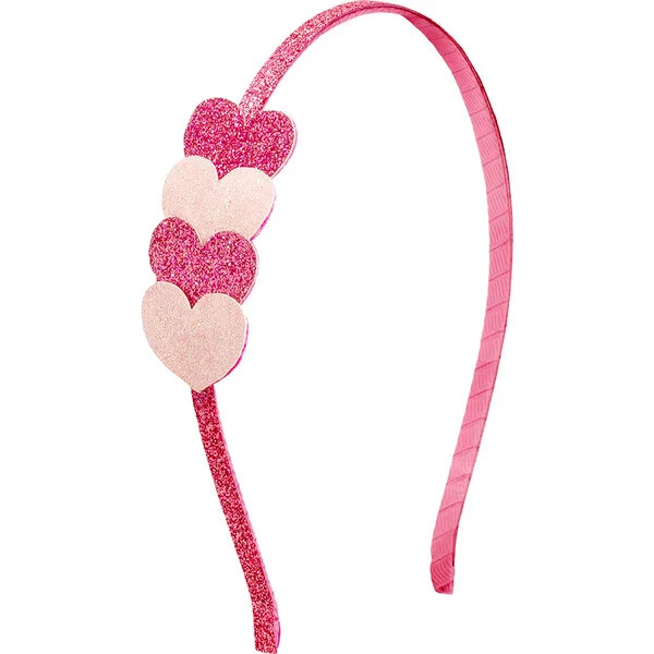 Pink Sparkle Hearts Valentine's Day Headband, Pink | Maisonette