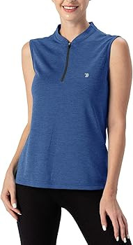 TBMPOY Women's UPF 50+ Golf Polo Shirts Sleeveless Zip Up Athletic Tank Tops Quick Dry | Amazon (US)
