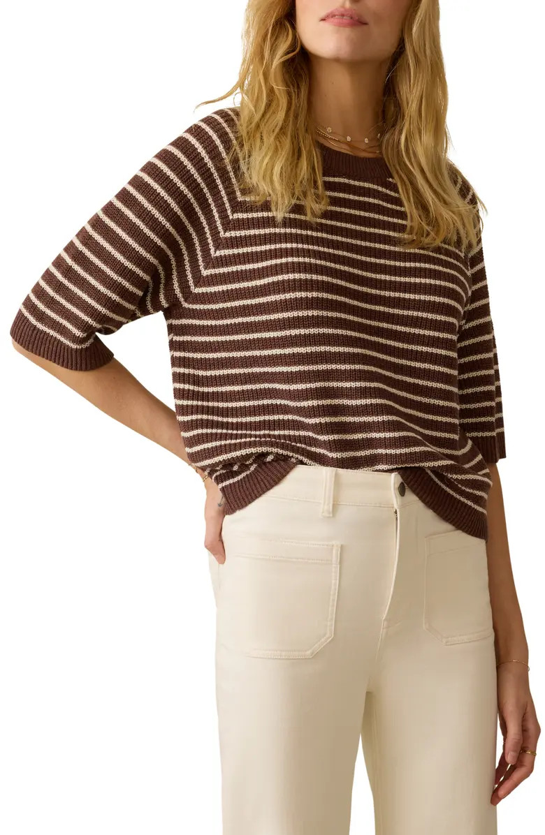 Miramar Short Sleeve Linen & Organic Cotton Sweater | Nordstrom