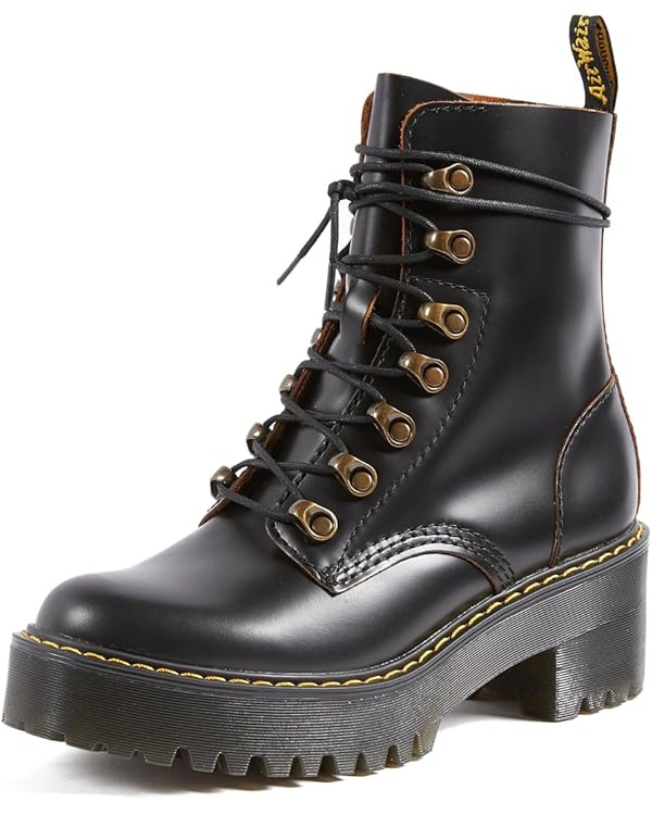 Dr. Martens Women's Leona Leather Heeled Boot Fashion | Amazon (US)