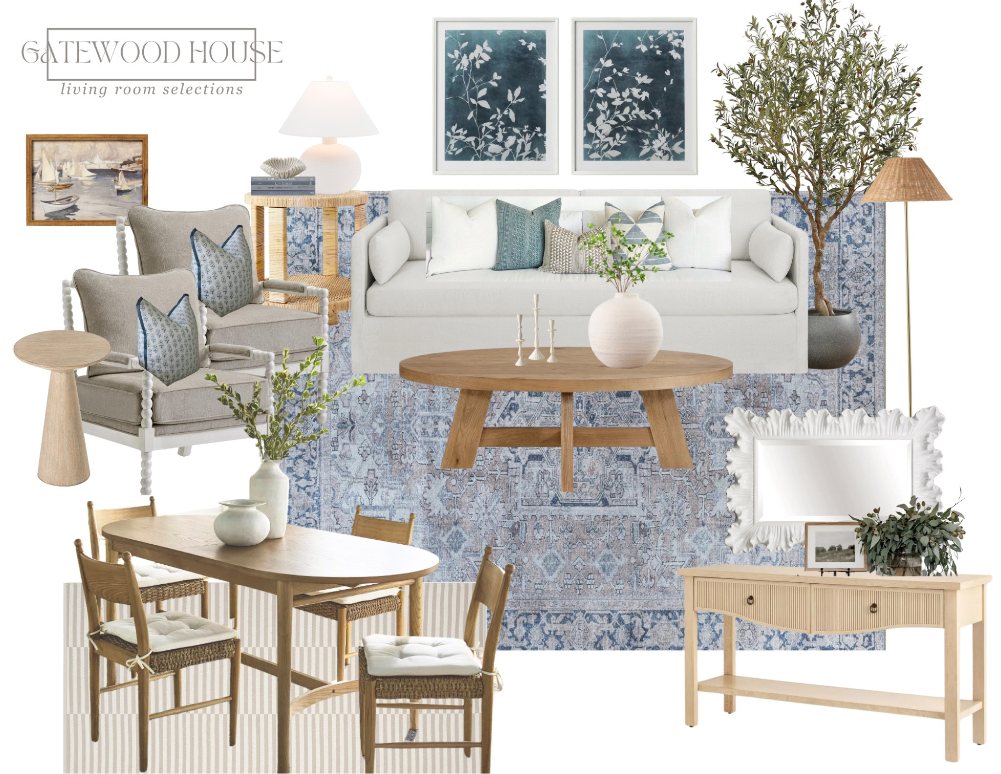 Coastal living room, affordable furniture, home decor, coastal decor, blue and white 

#LTKHome