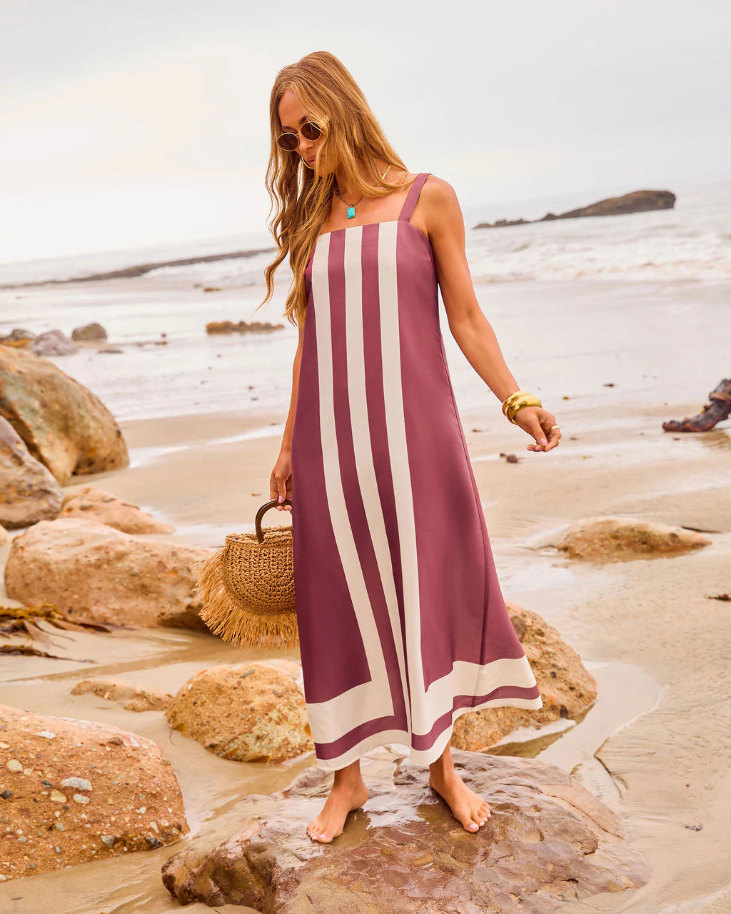 Heatwave Social Striped Shift Midi Dress | VICI