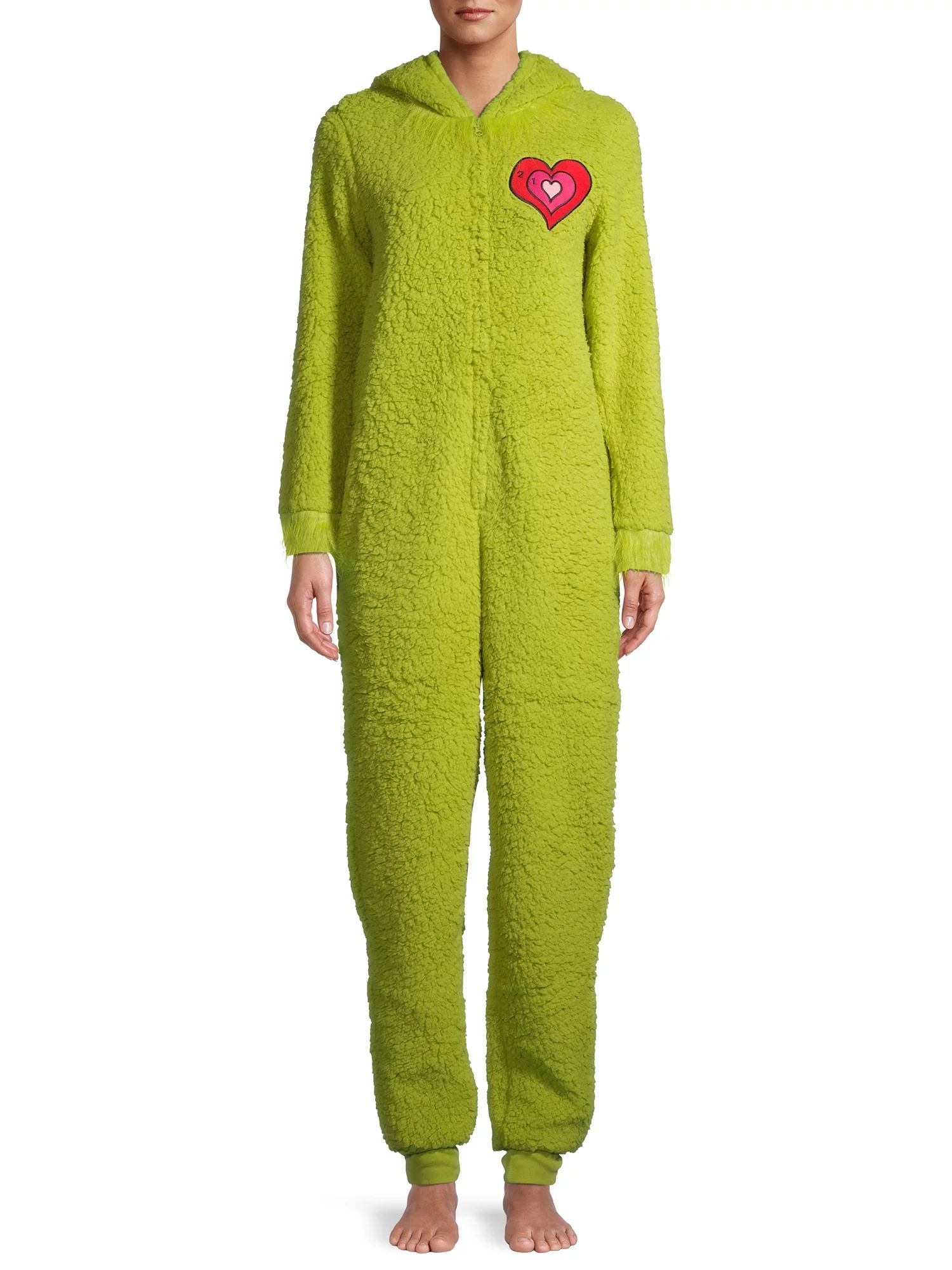 Matching Family Christmas Pajamas Women's and Women's Plus Size Dr. Seuss Grinch Union Suit - Wal... | Walmart (US)
