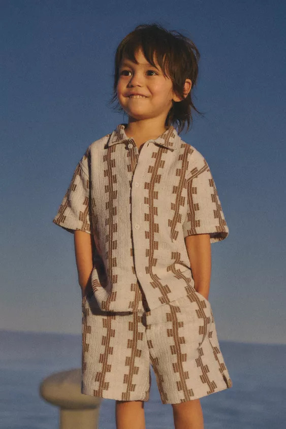 PRINTED TEXTURED SHORTS | Zara US