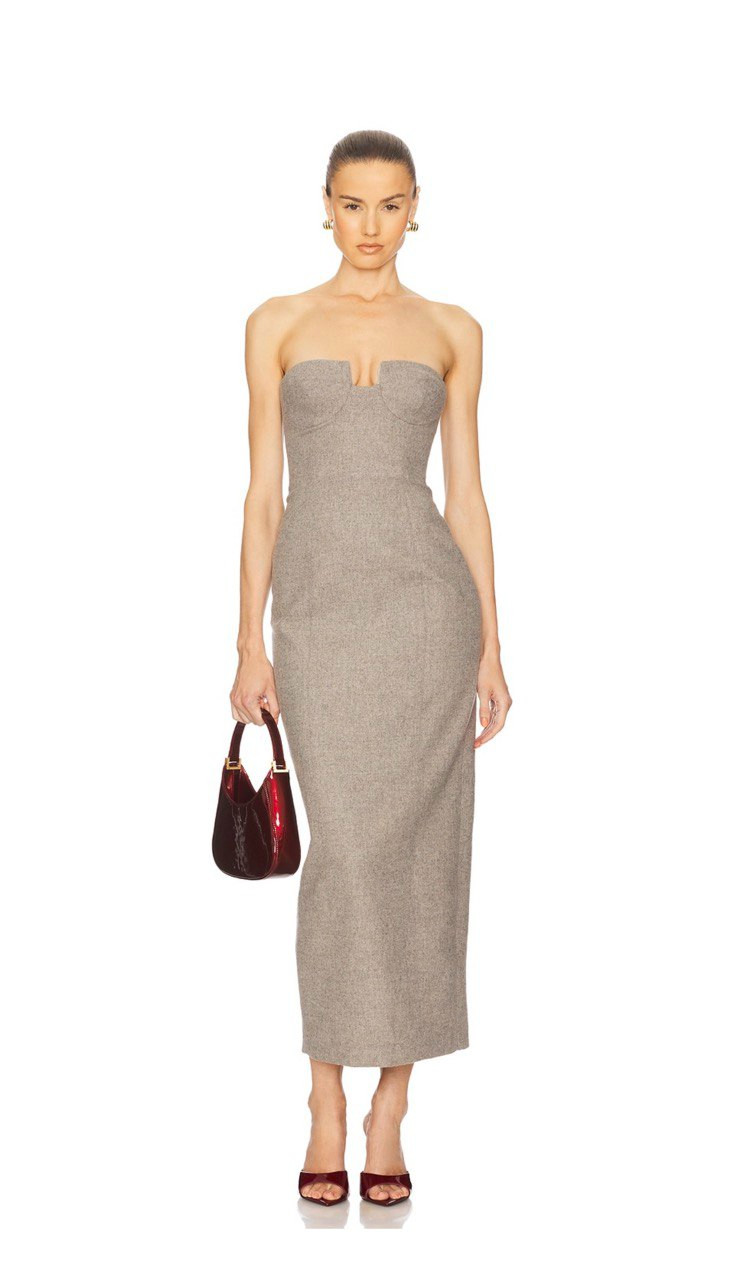 Tweed maxi dress in taupe by Helsa, available almost in all sizes now.
 #fashion #styleoftheday #ootd #style #Fashionstyle #LTKfashion #styletip #LTKstyle #maxidress 

 #LTKU #LTKParties #LTKStyleTip