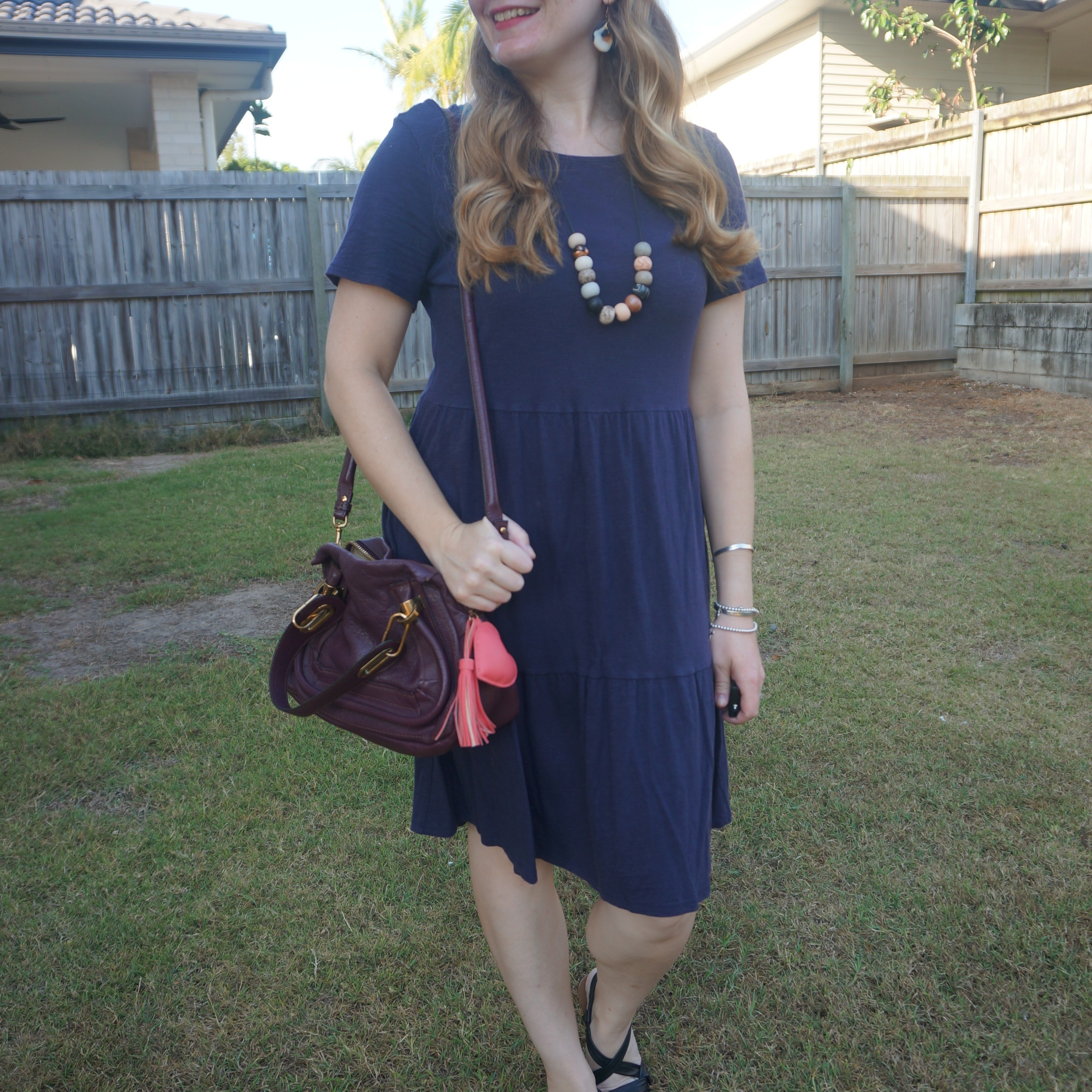 Kmart navy tiered dress with purple Chloe Paraty bag 💙💜

#LTKbag #LTKaustralia #LTKspring