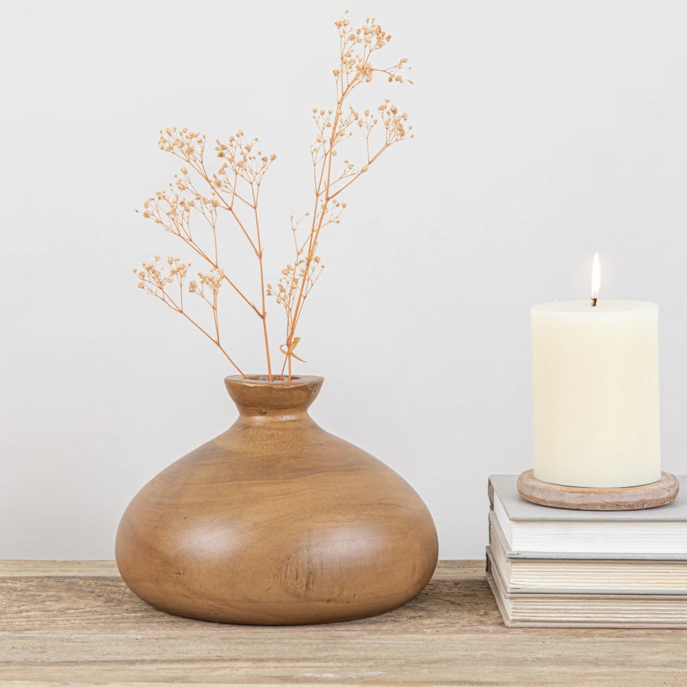 Rodiguez 7.25'' Solid Wood Table Vase | AllModern