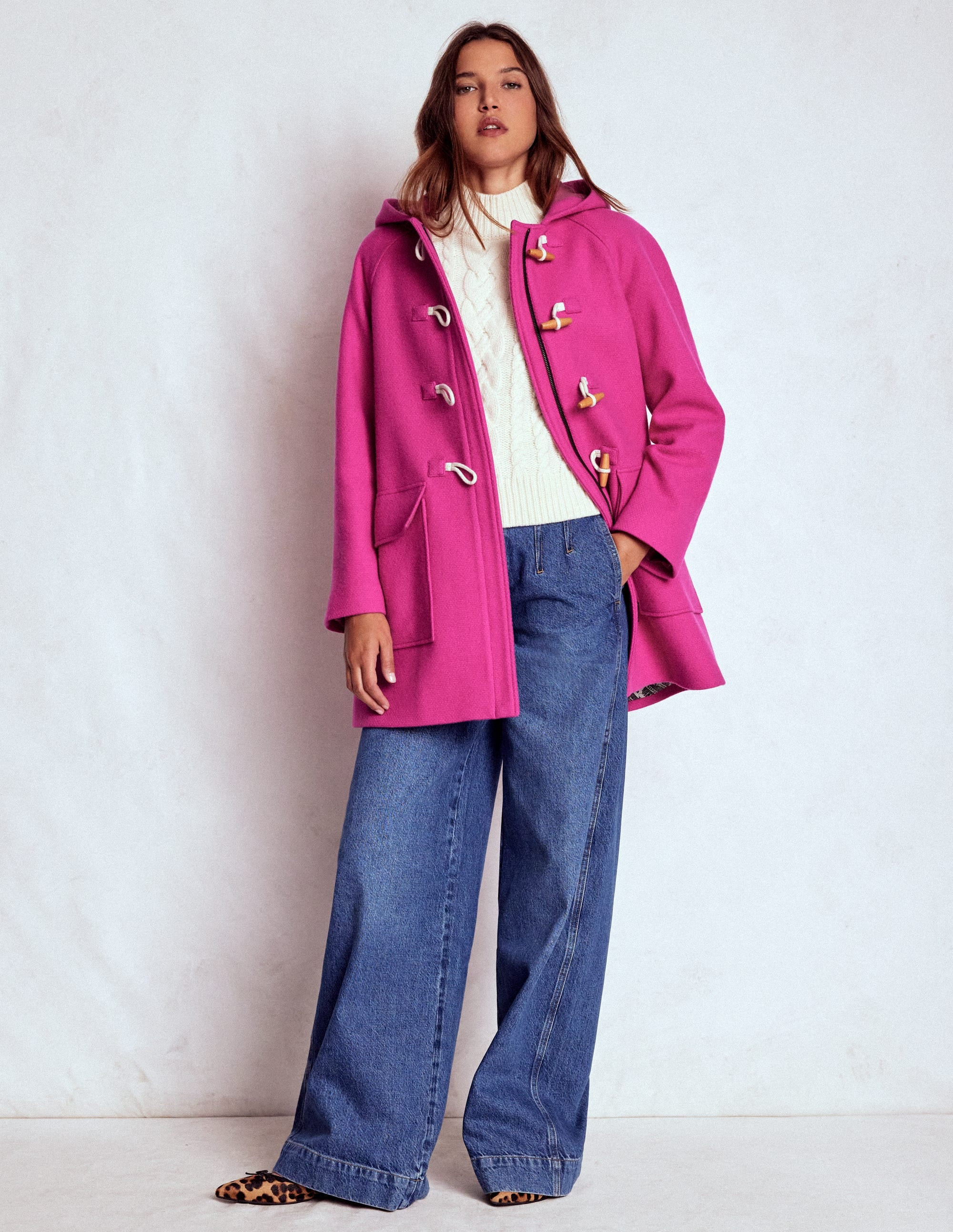 Swing Duffle Coat-Pink Peony | Boden (US)