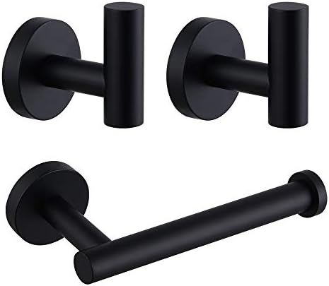 Amazon.com: kimzcn Matte Black Bathroom Accessories Kit 3-Pieces Bathroom Hardware Set SUS 304 St... | Amazon (US)