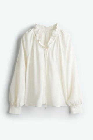 Frill-trimmed drawstring blouse | H&M (UK, MY, IN, SG, PH, TW, HK)