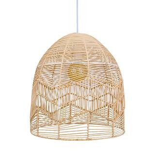 1-Light Handmade Rattan Pendant Light Basket Lampshades | The Home Depot