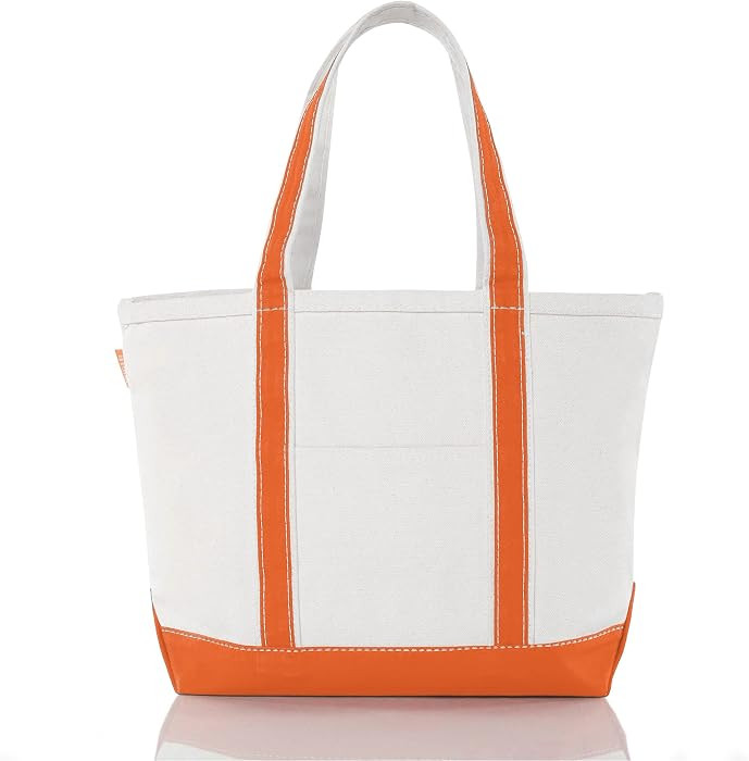 CB STATION Medium Classic Canvas Tote Bag for Women, Top Zipper Closure, Outer Pocket, Daily Esse... | Amazon (US)