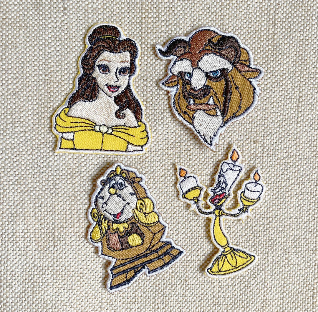 Beauty and the Beast Patches Iron on Princess Iron on Patch Patches for Jackets Embroidery Patch ... | Etsy (US)