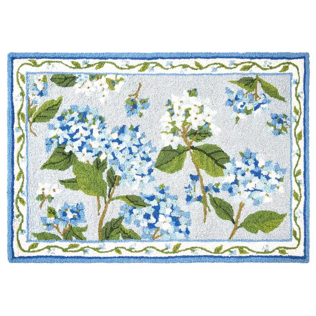 Hydrangea Hook Rug | Cailini Coastal