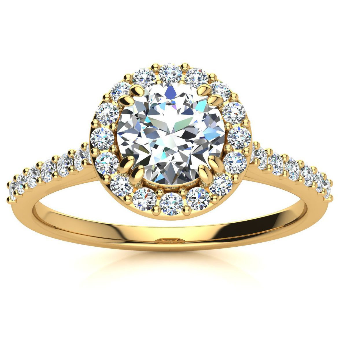 Lab Created 1 ct. t.w. Lab Grown Halo Diamond Engagement Ring In 14K Gold | Belk