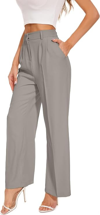 FUNYYZO Wide Leg Dress Pants for Women Work Slacks Business Casual Outfits | Office Dress Pants f... | Amazon (US)