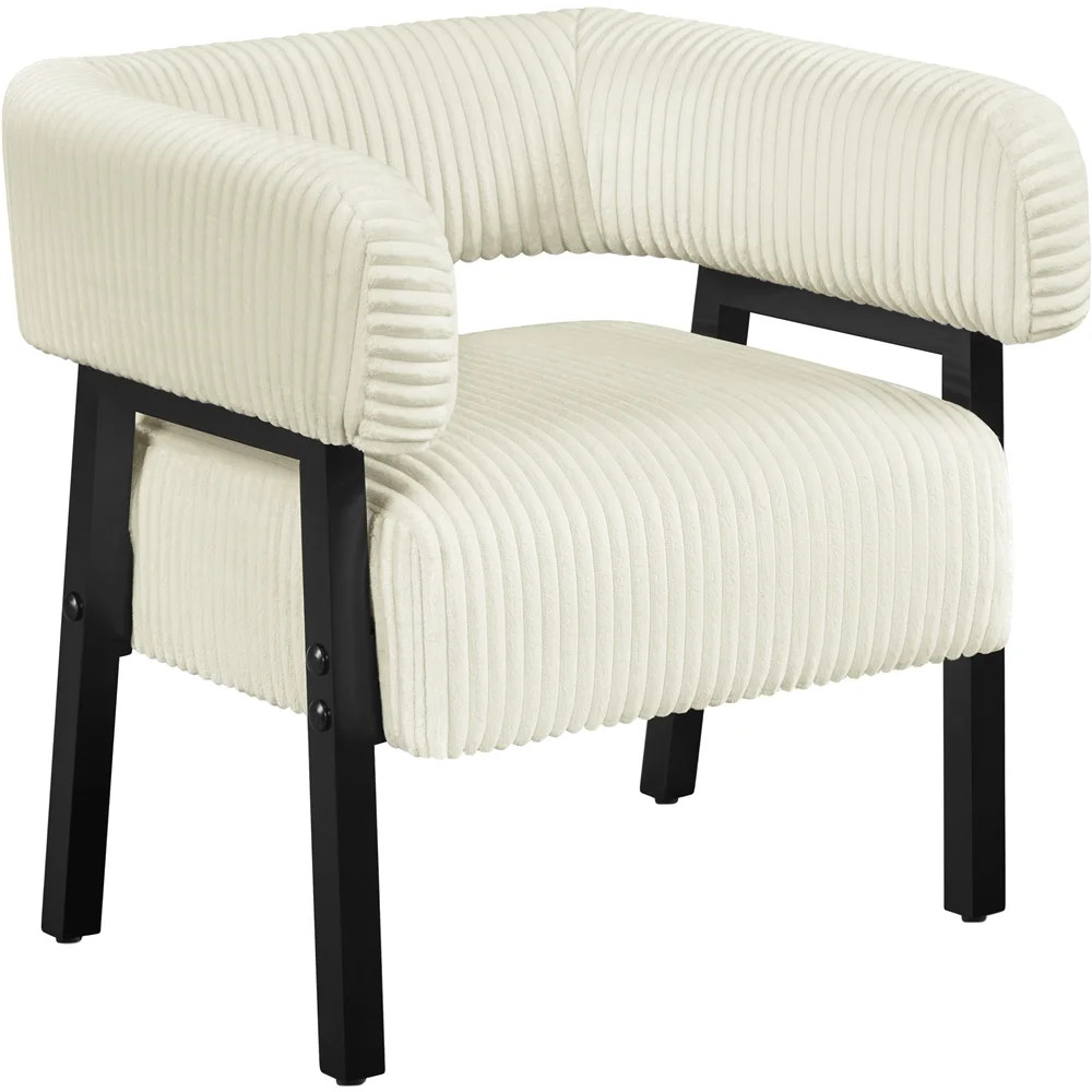Renwick Corduroy Accent Chair with Solid Wood Legs for Living Room, Beige | Walmart (US)