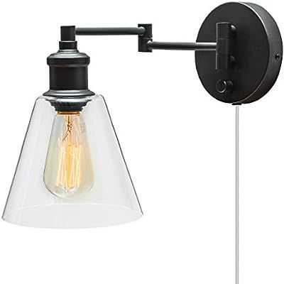Globe Electric LeClair 1-Light Plug-In or Hardwire Industrial Wall Sconce, Dark Bronze Finish, On... | Amazon (US)