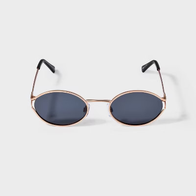 Women's Metal Oval Sunglasses - Wild Fable™ Gold: Adjustable Nose Pads, UV Protection, Recycled Metal Frame | Target
