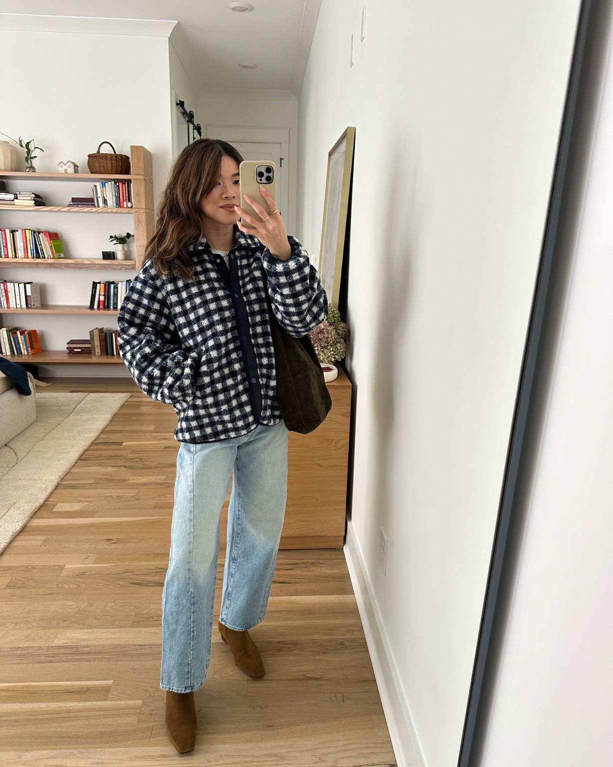 Sizing info: jacket size XS petite, white tee size XS, jeans size 24 in this is how I roll! 

petite fashion, get dressed with me, outfit inspiration, ootd, nashville outfit, Nashville influencer, petite style, vacation style, casual outfits, mom style, petite pants, winter dress, winter outfit, winter pants, winter outfit inpso, winter outfit idea, winter top, winter style, winter sweater, cozy sweater, cold weather sweater, cold weather outfit, winter bag, winter purse, denim, jeans, fuzzy jacket, gingham jacket, navy jacket, suede boots, wide leg jeans, light wash jeans,  

 

#LTKootd #LTKmomlife #LTKPetite