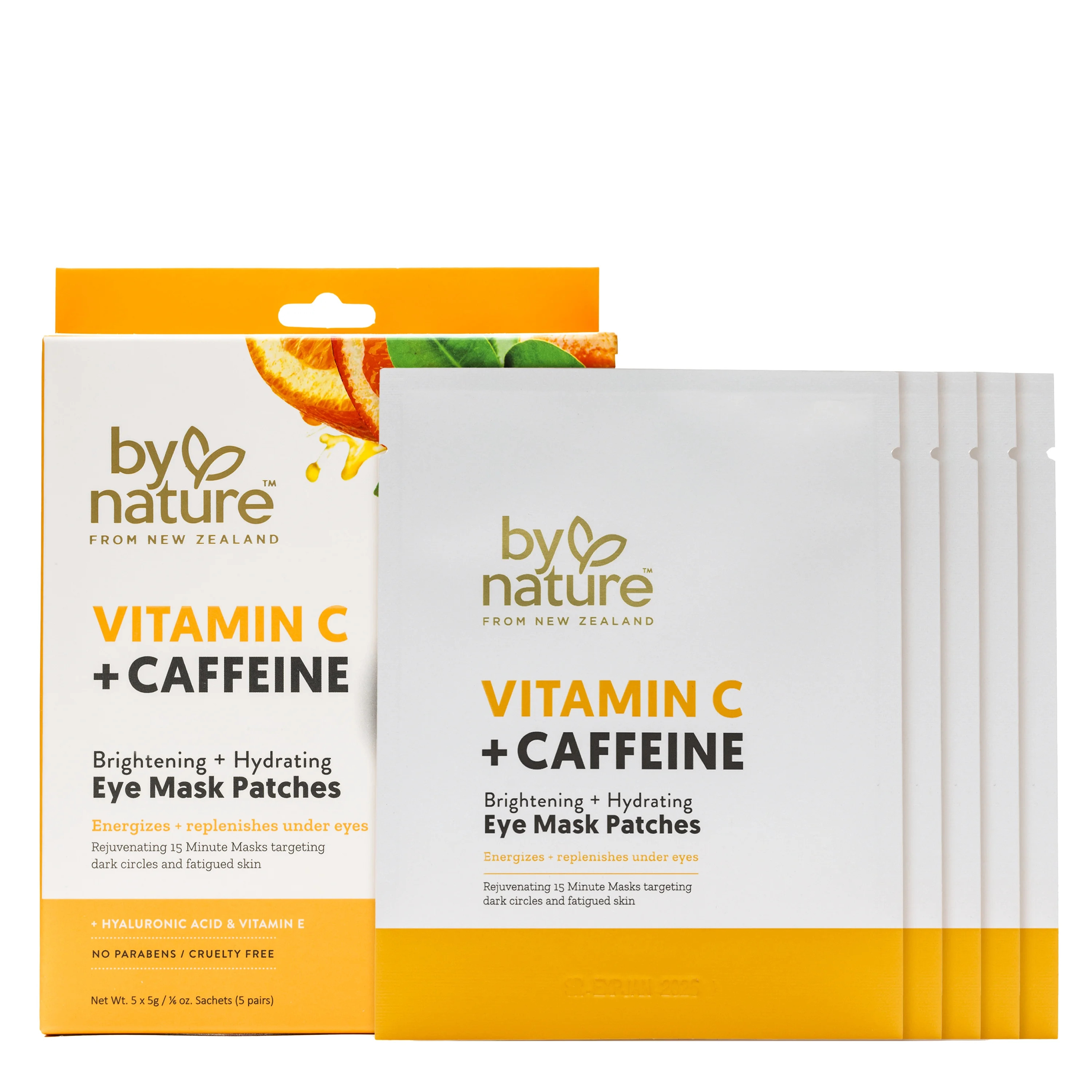 By Nature From New Zealand Vitamin C & Caffeine Eye Mask Patches Brighten & Hydrate Dry & Dull Sk... | Walmart (US)
