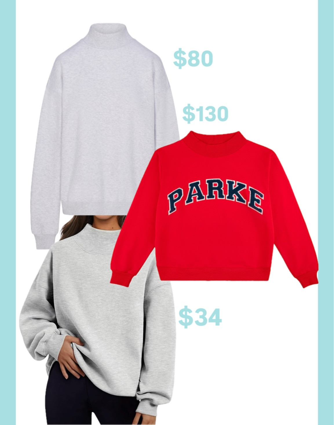 PRICE SWAP : MOCKNECK SWEATSHIRTTS