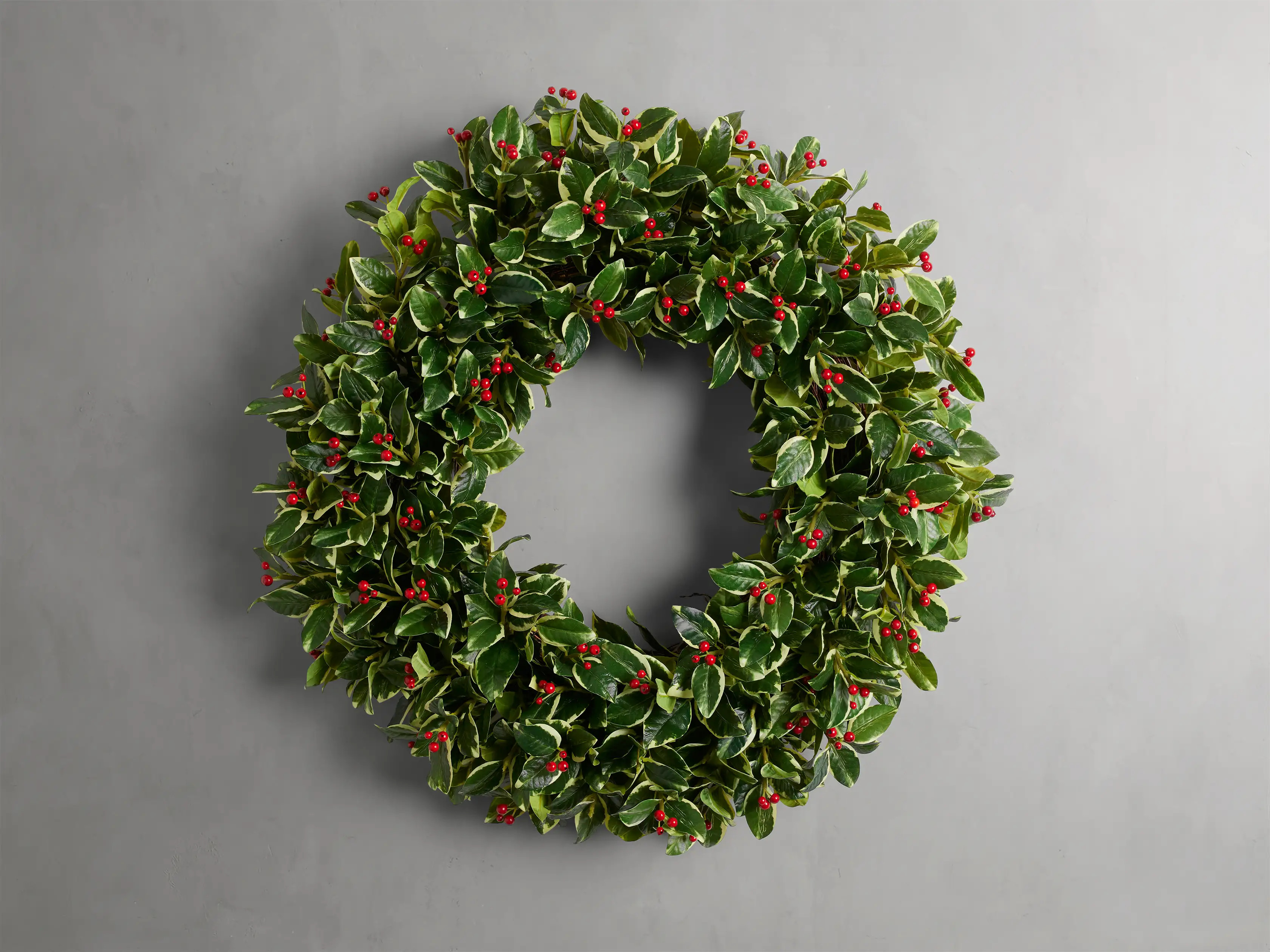 Faux Holly Wreath | Arhaus