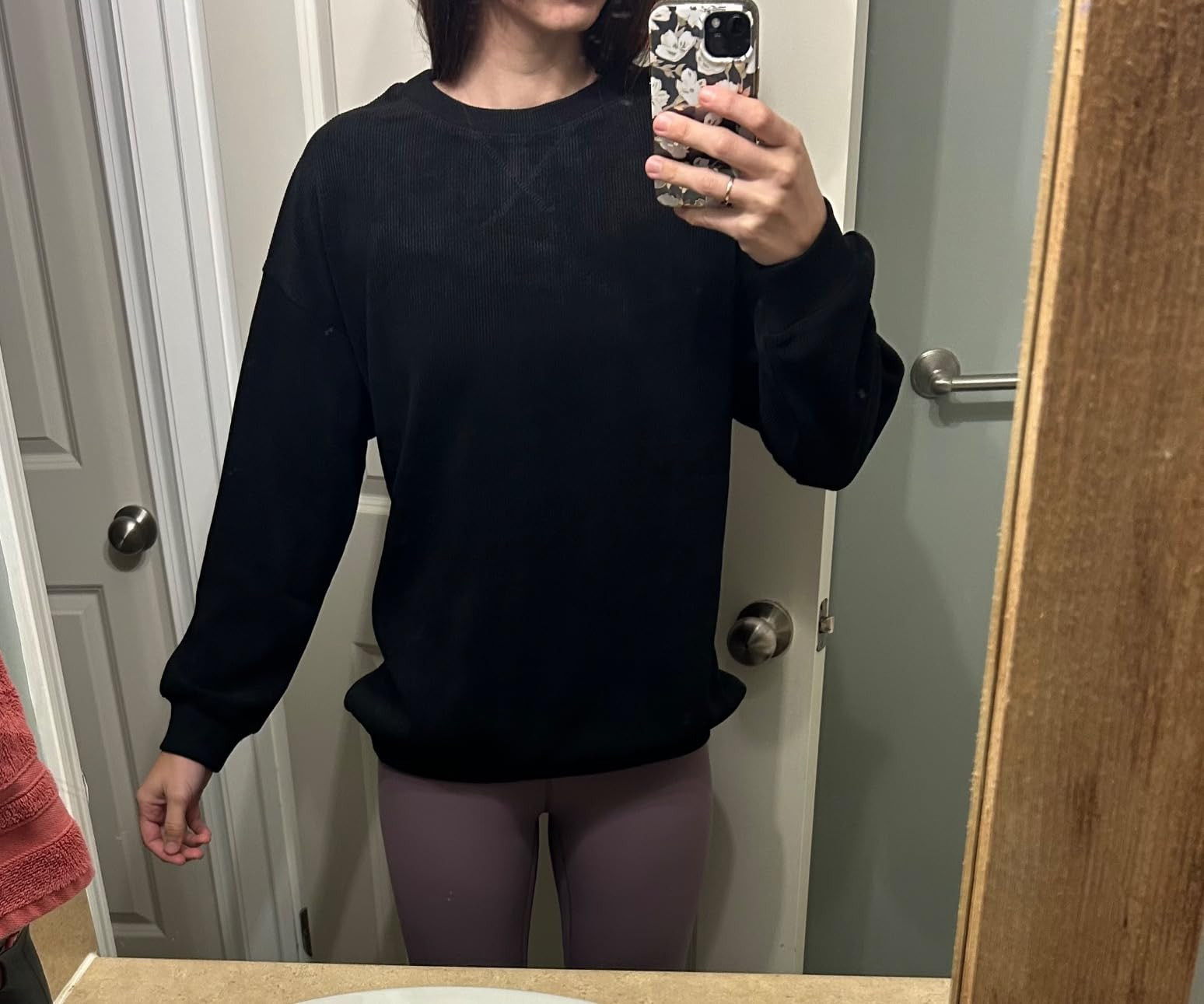 Womens Sweatshirts Casual Cored Corduroy Pullover Tops Oversized Long Sleeve Crewneck Shirts | Amazon (US)