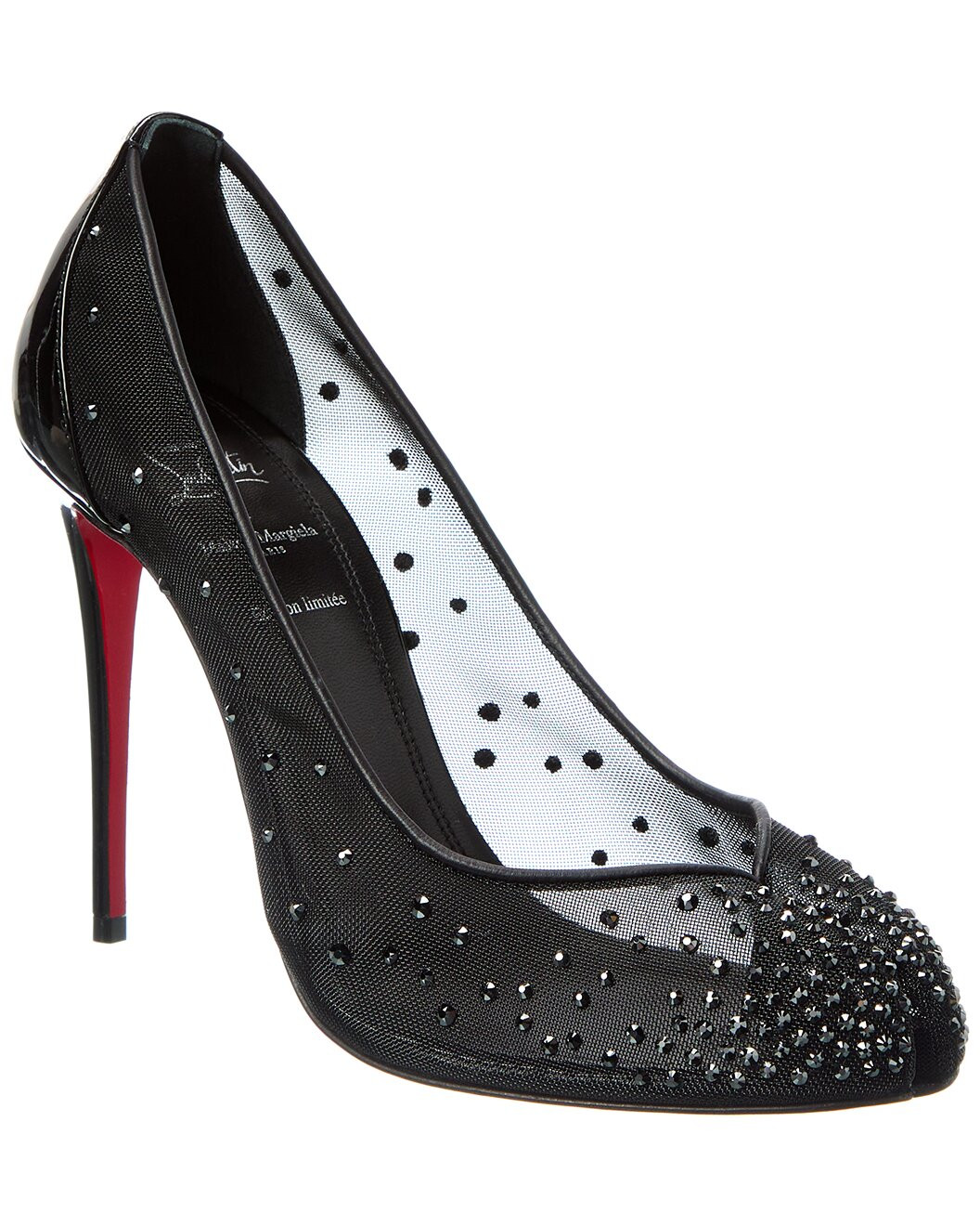 x Maison Margiela Bridiela Una Strass 100 Mesh & Patent Slingback Pump | Gilt & Gilt City