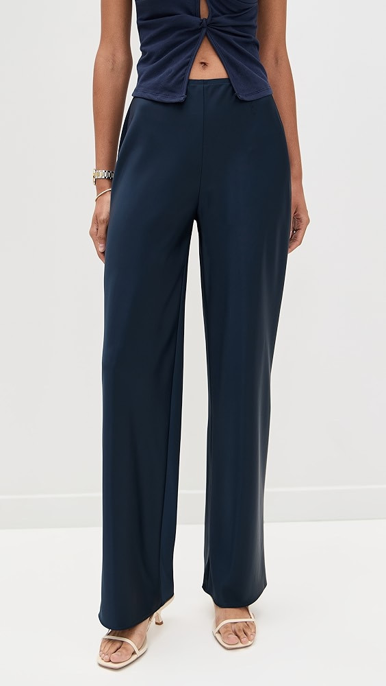 Gale Satin Mid Rise Bias Pants | Shopbop