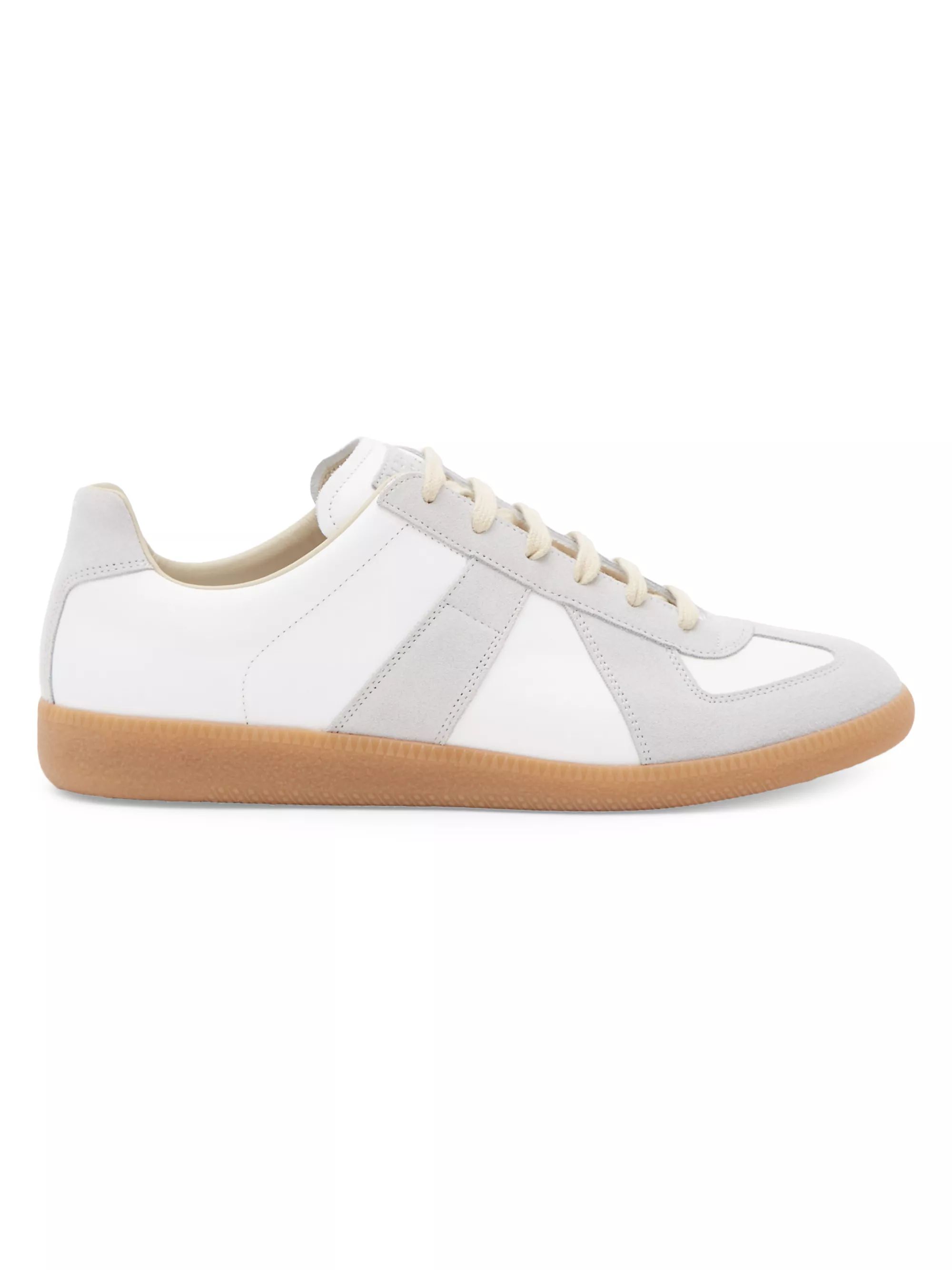 Shop Maison Margiela Replica Leather & Suede Sneakers | Saks Fifth Avenue | Saks Fifth Avenue