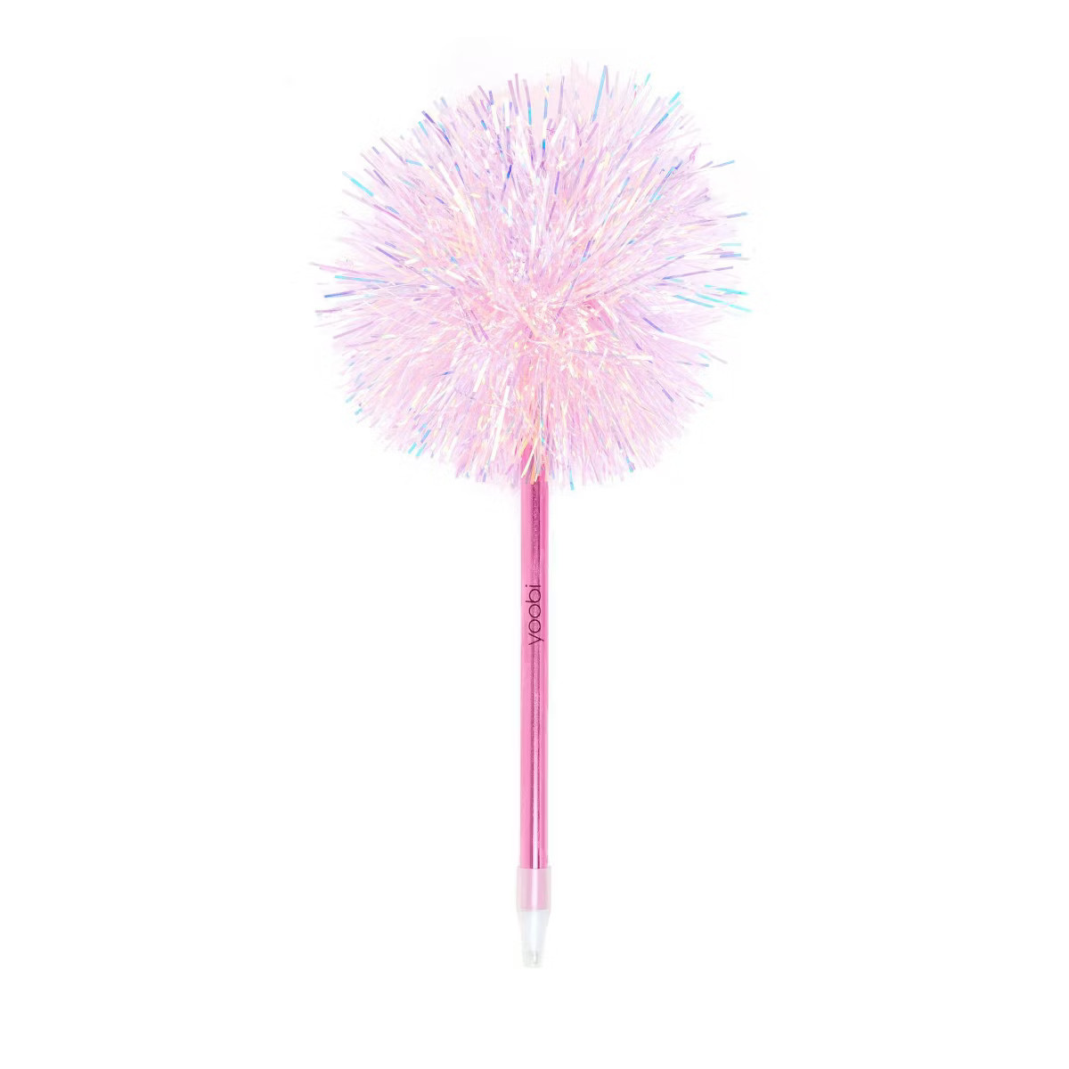 Yoobi Novelty Pom Pom Pen Pink Tinsel | Target