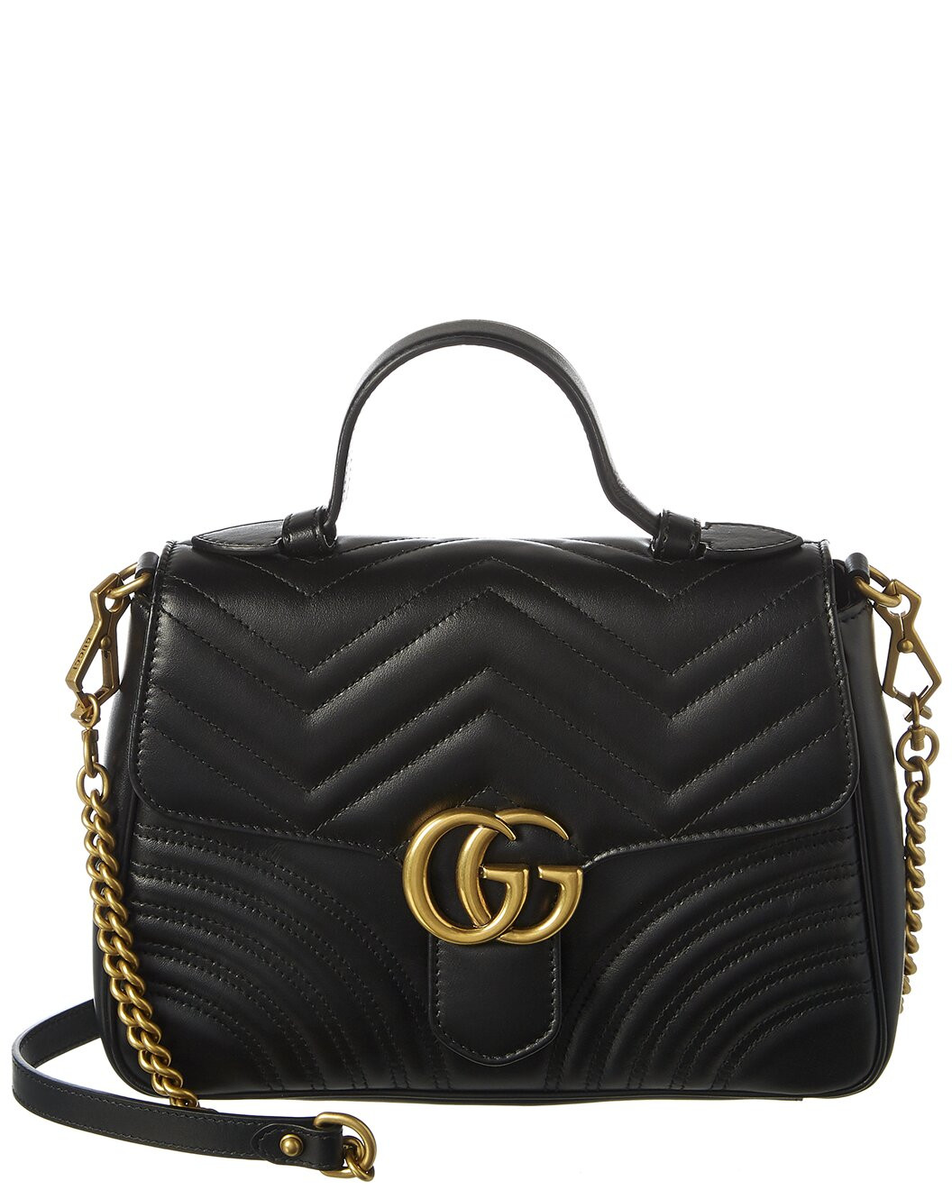 GG Marmont Small Matelasse Leather Top Handle Satchel | Rue La La
