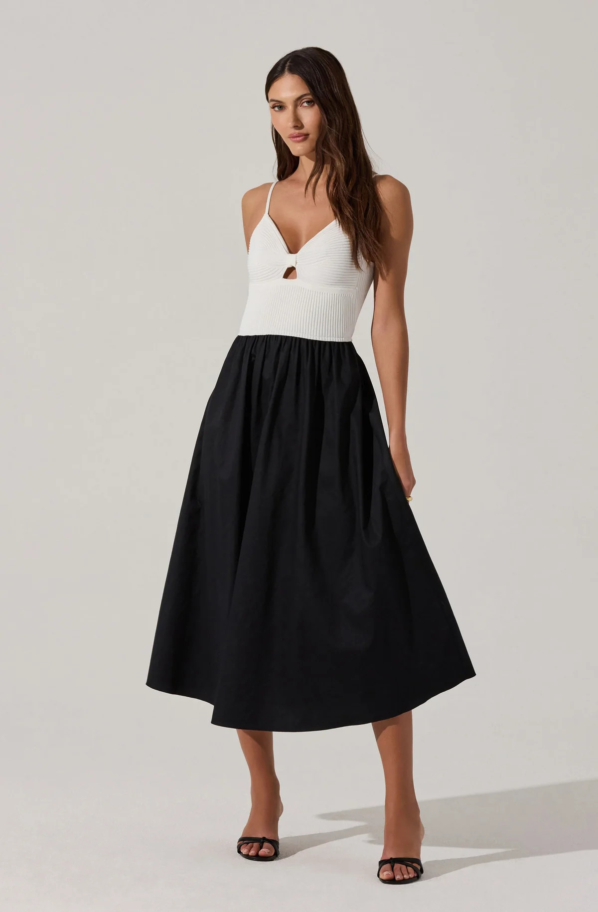 Contrast Mixed Media Midi Dress | ASTR The Label (US)