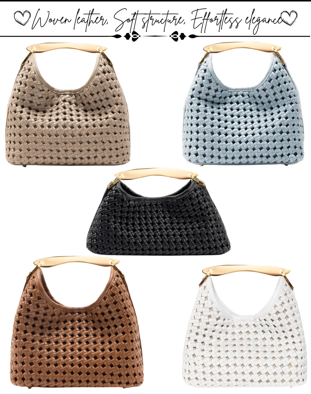 Woven textures, clean lines, and effortless structure 🤎

Today's post is all about pieces that quietly elevate woven leather handbags, bringing depth and intention to even the simplest outfits. There’s something about the texture… it adds just enough interest without overpowering the look.

Styled with soft neutrals, tailored silhouettes, and everyday essentials, these are the kind of details that make an outfit feel complete, without feeling overdone.

A reminder that sometimes, it’s the subtle pieces that make the strongest statement.

#wovenbag #leatherhandbag
#quietluxury #classystyle #minimalfashion 

 #LTKgrwm #LTKootd #LTKSaleAlert