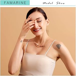 FAMARINE Tortoise Shell Collar Necklace, Tortoise Resin Curved Bar Pendant Thin Chain Necklace 17... | Amazon (US)