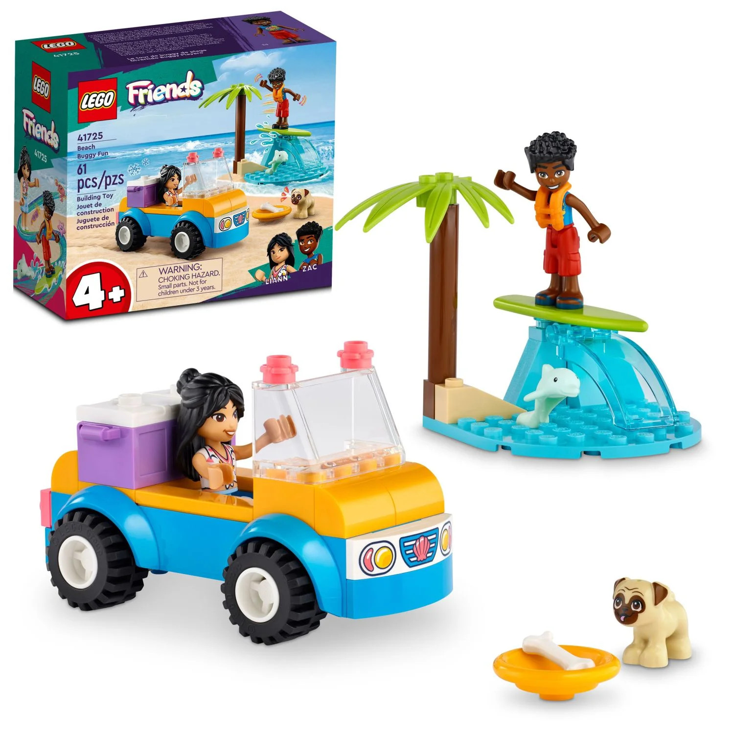 LEGO Friends Beach Buggy Fun Building Toy Set, Creative Fun for Toddlers Ages 4+, Includes 2 Mini... | Walmart (US)