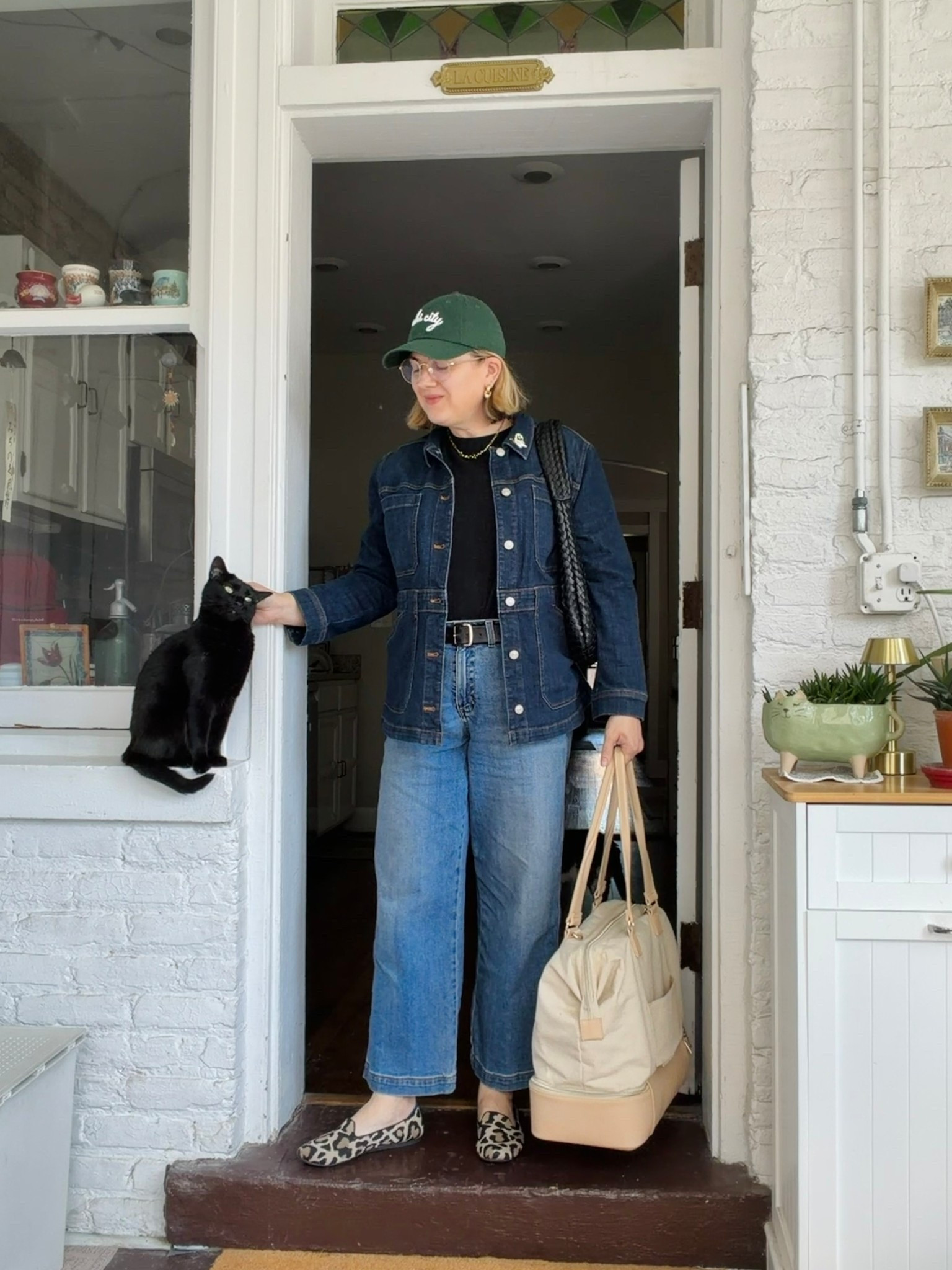 Heading out for the weekend. 🤍 Unlinkables: Hat is Alice & Wonder. 

#LTKootd #LTKOver40 #LTKMidsize
