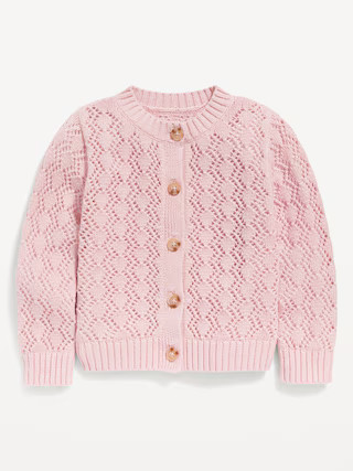 Button-Front Pointelle Cardigan for Toddler Girls | Old Navy (US)
