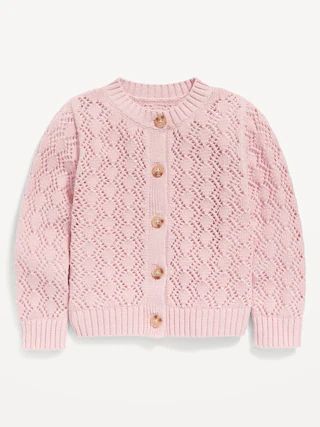 Button-Front Pointelle Cardigan for Toddler Girls | Old Navy (US)