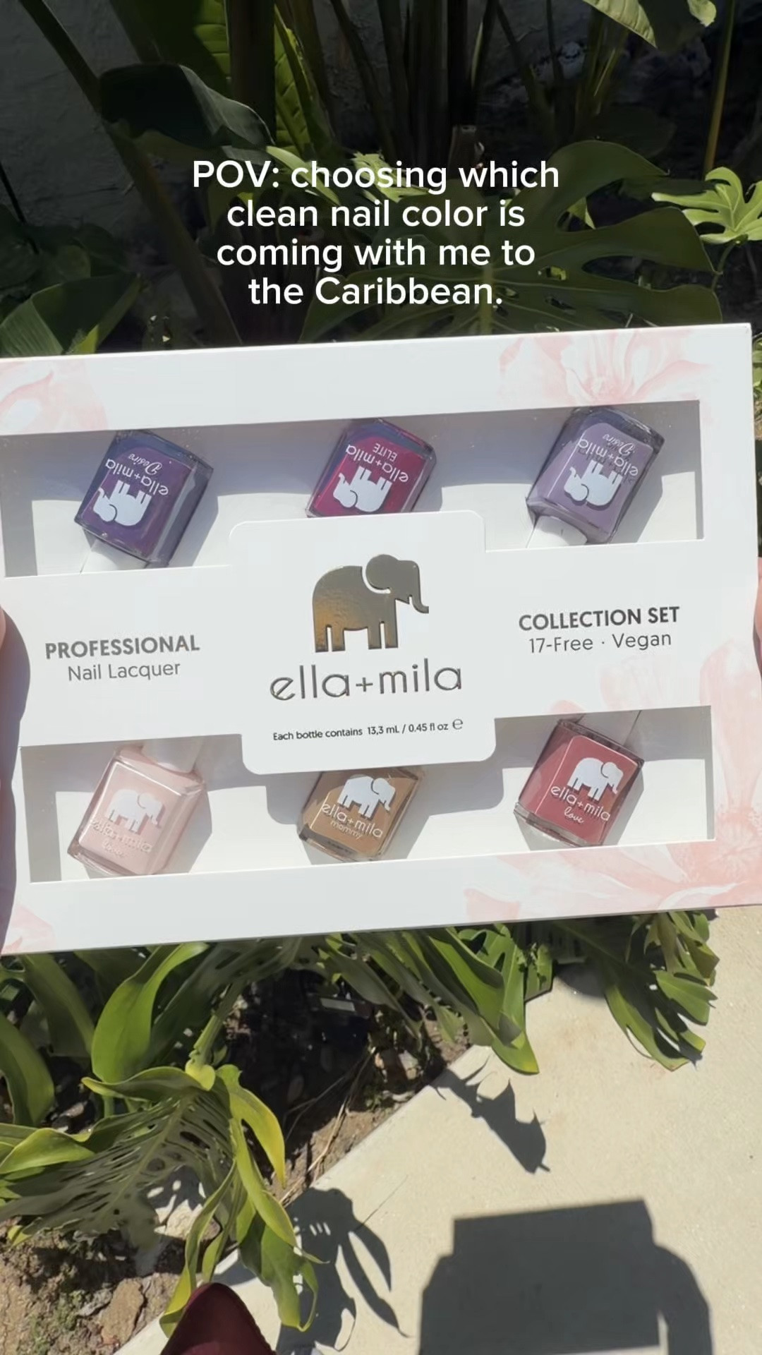 Ella & Mila Cleaner Nail Color

POV, your Caribbean manicure is low tox and still serving 💅🌴

Found this Ella + Mila set on Costco.com and suddenly I was having a full identity crisis over which color deserved a passport stamp ✈️

I ended up choosing “Till Forever” with their “In a Rush” topcoat, which I already had and honestly… highly recommend because who has time to wait for nails to dry before vacation?

Also love that Ella + Mila is 17 free, vegan, cruelty free, and skips a lot of the chemicals commonly found in conventional nail polish.

Clean girl nails, Caribbean edition!!