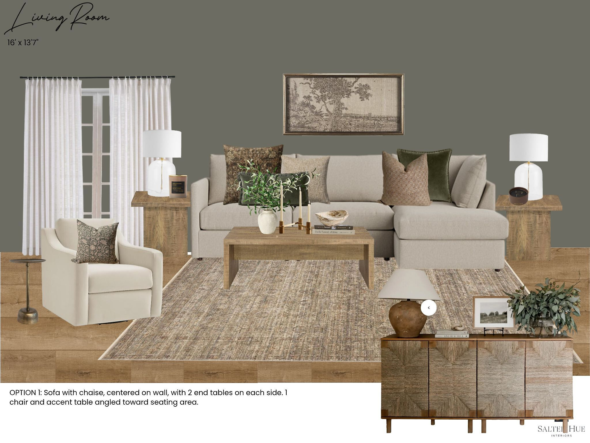 Moody, grounded, and effortlessly elevated 🤍

This Living Room design board is centered around Thunderous by Sherwin-Williams — a gorgeous deep neutral green with soft gray undertones that adds richness without overpowering the space.

Starting with a couch sourced from Salted Hue, this board is part of our detailed 2D visualization process — featuring the actual pieces we present to clients for final selection. Measurements ✔️ Spatial planning ✔️ Client inspiration ✔️ From there, we carefully qualify furnishings that align with both the footprint and the feeling of the room.

For this space, we blended mid-range staples with budget-friendly finds — investing where quality truly counts while keeping the overall design beautifully within budget. The result? A living room that feels simple, classic, and refined… layered with intention and designed to live well every day. 

 #LTKSpringSale #LTKSeasonal #LTKHome