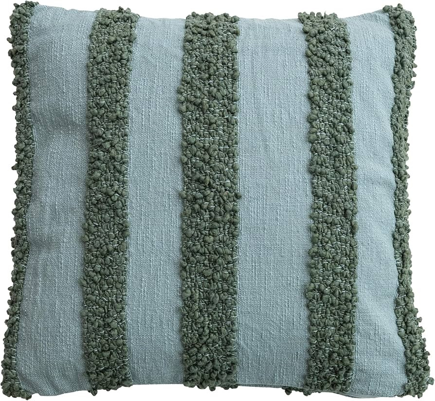 Bloomingville Cotton Pillow with Polyester Fill, Blue and Green, 20 x 20 Inch | Amazon (US)