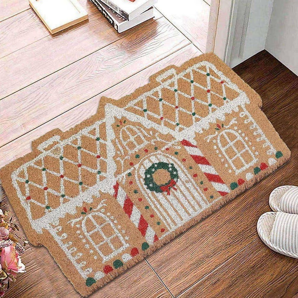 Christmas Welcome Mat Outdoor Gingerbread House Doormat & Porch Décor Christmas Carpet Photo Prop Gift Decoration | Amazon (CA)