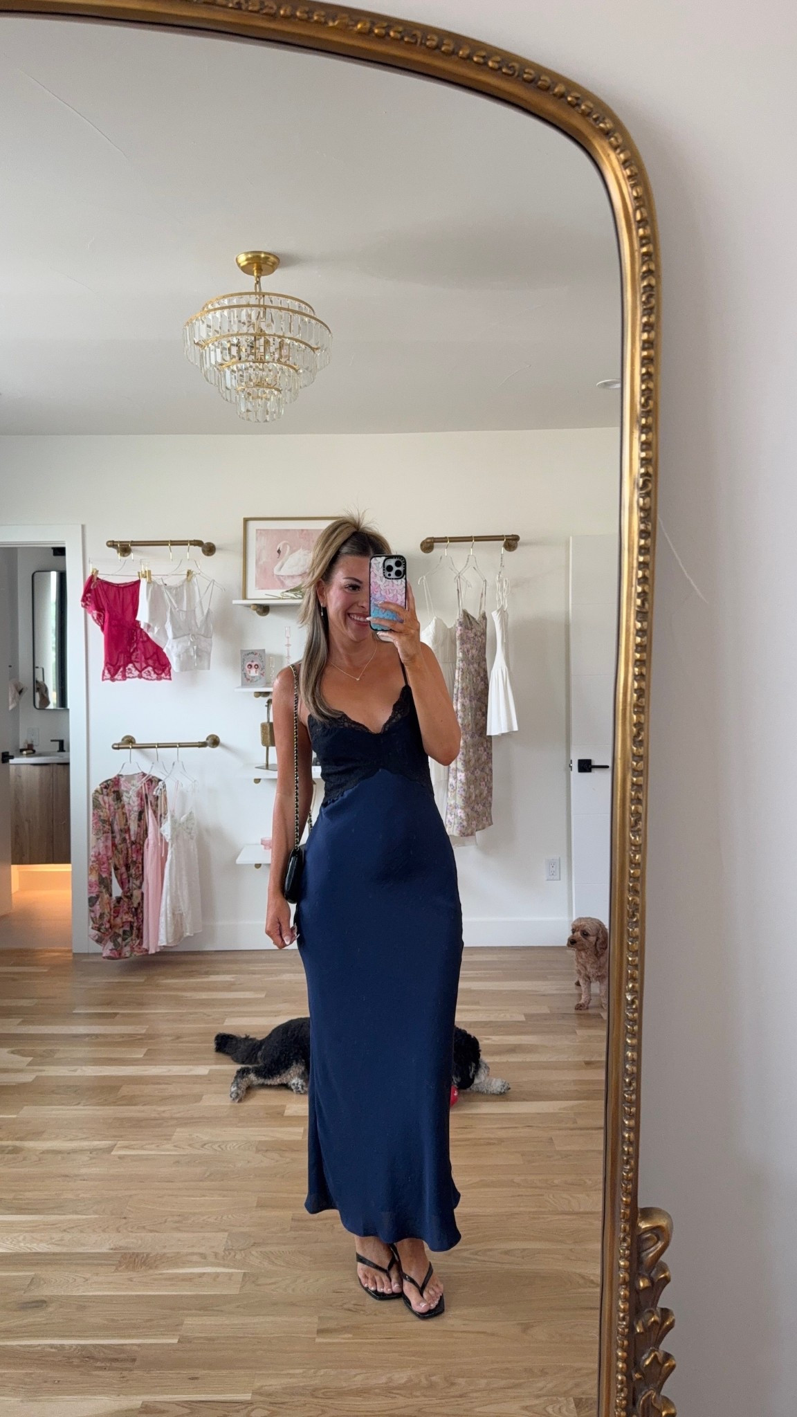 Navy blue lace and satin slip midi dress date night dinner dress summer evening dress

Wearing my usual smalls

Dibs code: Emerson [unbothered bronze] 
Electric picks code: emerson20
Merit lip: twin set 


#LTKParties #LTKSeasonal #LTKStyleTip