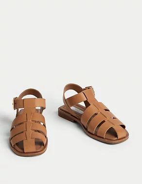 Wide Fit Leather Strappy Sandals | M&S Collection | M&S | Marks & Spencer IE