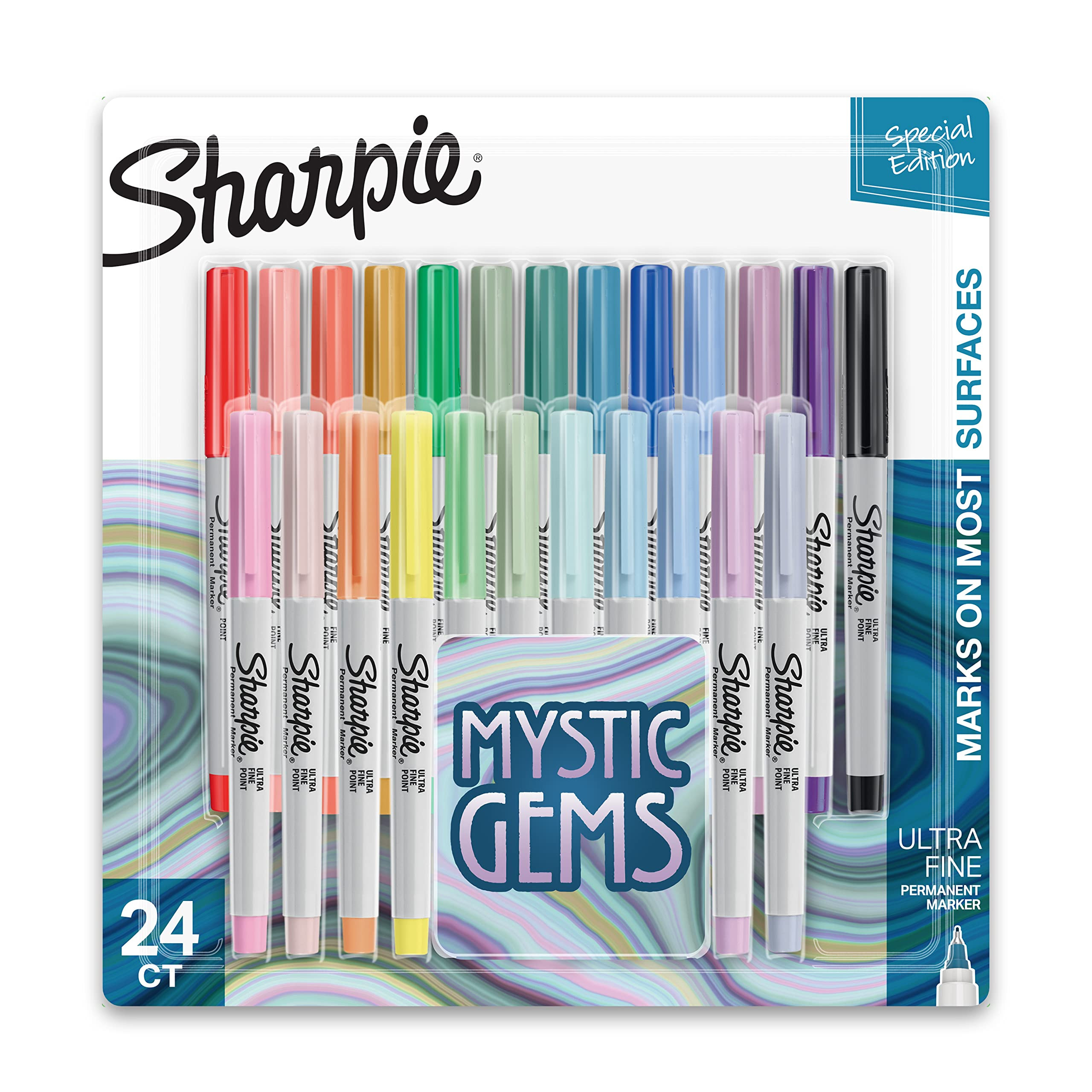 Sharpie Permanent Markers, Mystic Gems Special Edition Pack, Ultra Fine Point, Assorted Colors, 2... | Amazon (US)