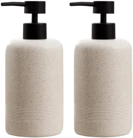 Soap Dispensers 400ML 13OZ, 2 PCS Hand Dish Lotion Shampoo Lotion Soap Dispenser Jar, Resin Premi... | Amazon (US)