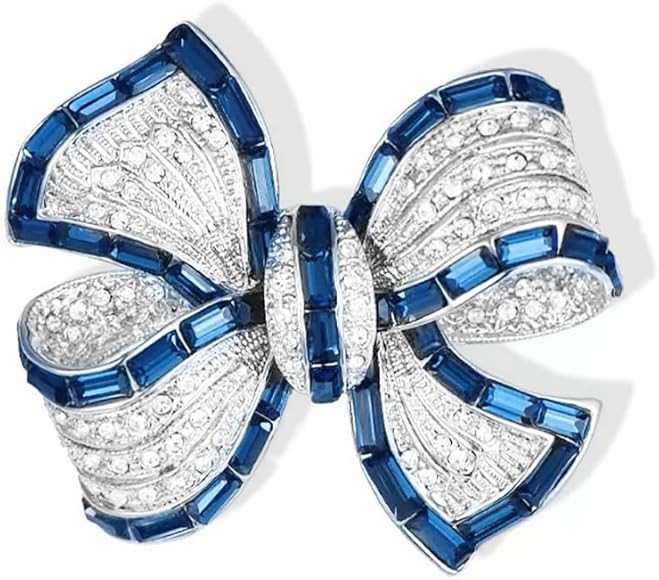 Elegant Crystal Bowknot Brooch Pin Glittering Rhinestone Bowknot Suit Lapel Pin Cubic Zirconia Bo... | Amazon (US)